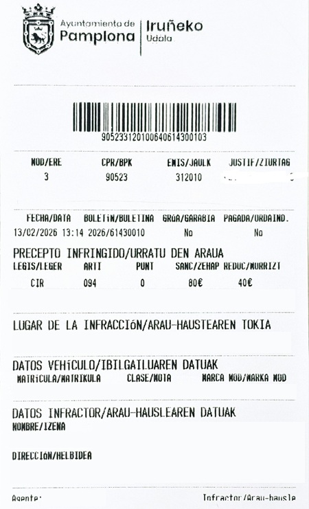 Boletín de denuncia modelo 3