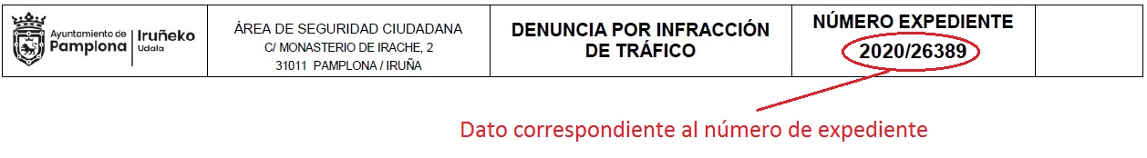 Ejemplo de notificación de denuncia