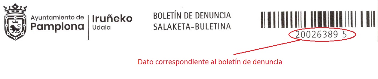 Ejemplo de boletín de denuncia